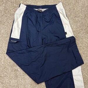 Vintage Nike Track Pants Men's Medium Grey/Blue Lined Tech Activewear 2000's Y2K